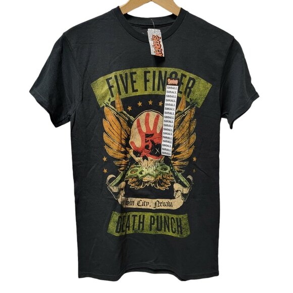 Five Finger Death Punch T-Shirt Sin City Nevada Las Vegas FFDP Sz Small NEW NWT - Picture 1 of 6